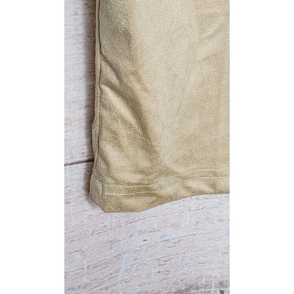 Gold Leaf Small Crew Neck Designer Shirt - Men's Soft Suede Feel Shirt in Bone - Picture 8 of 11